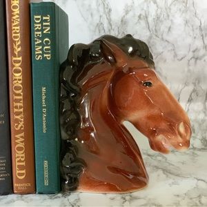 Ceramic horse head book end